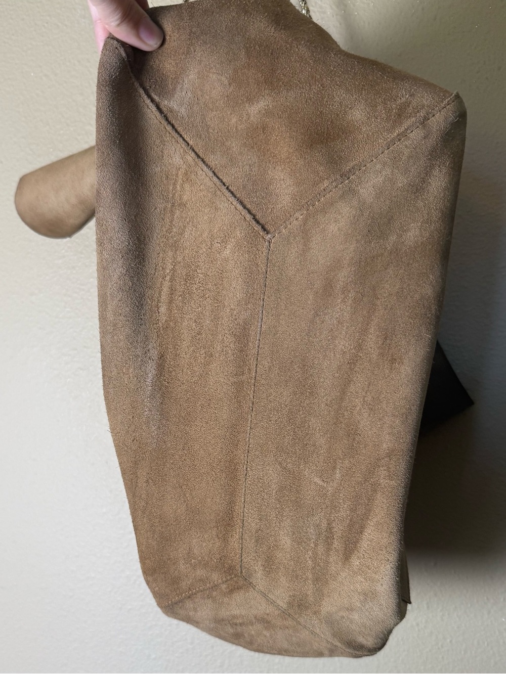 Sezane Gaby Suede Leather Oversized Tote Bag in Light Camel Brown *PROJECT BAG* - Picture 5 of 11